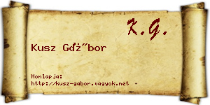 Kusz Gábor névjegykártya