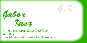 gabor kusz business card